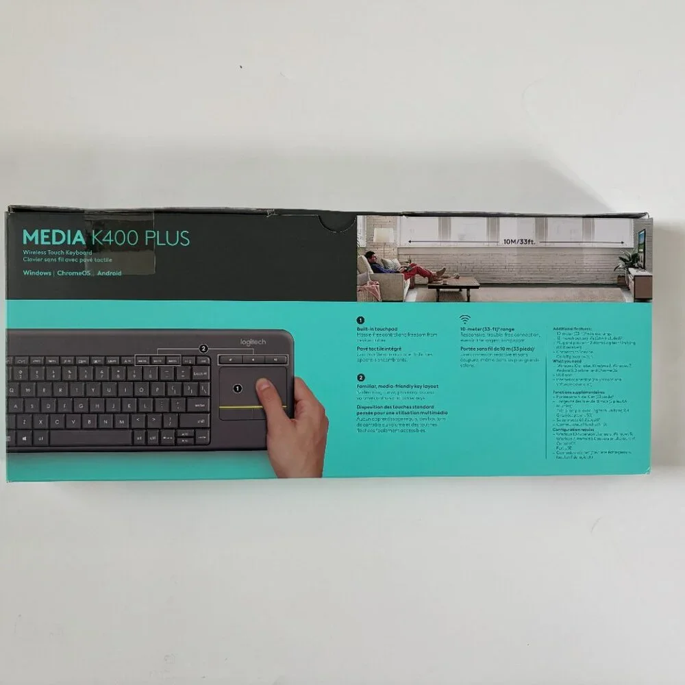 Logitech MEDIA K400 Plus Wireless Touch Keyboard - New